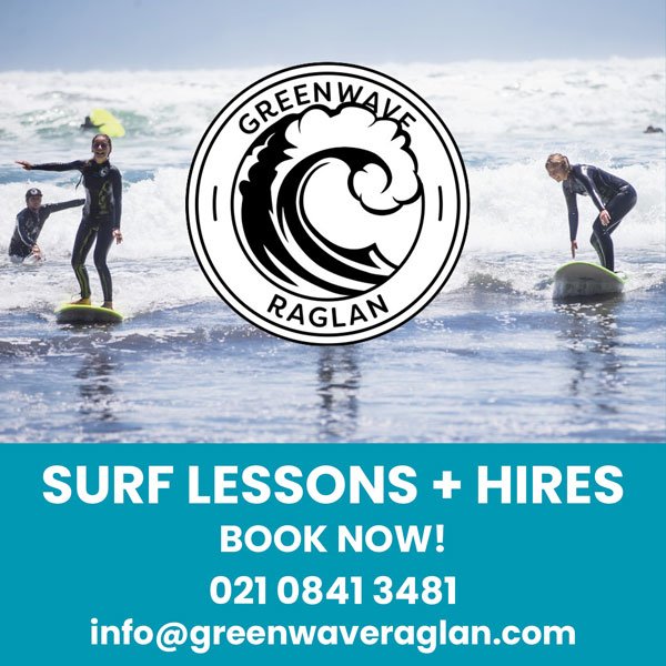 Green Wave surf lessons, Raglan NZ